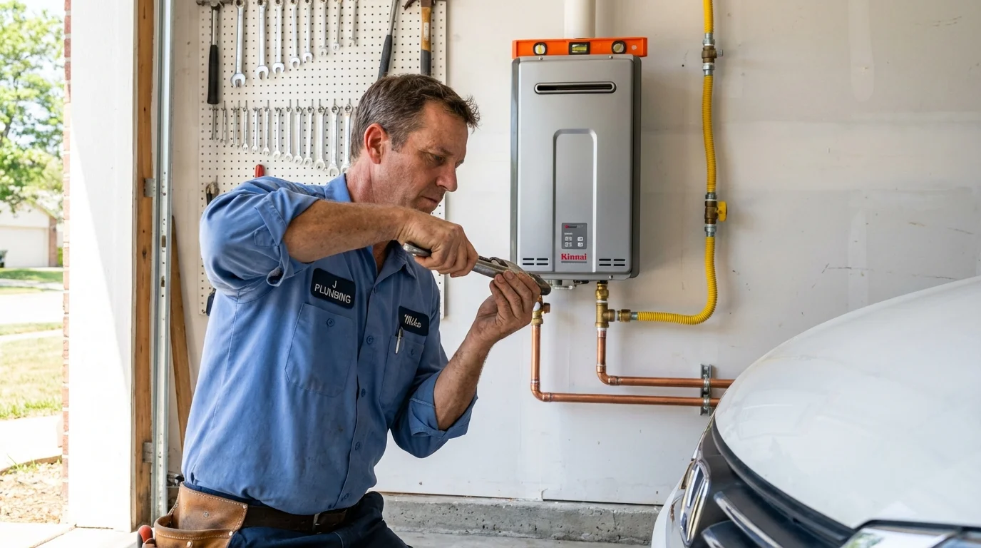 Tankless water heater installation by a Johns Plumbing LLC plumber in Winter Garden